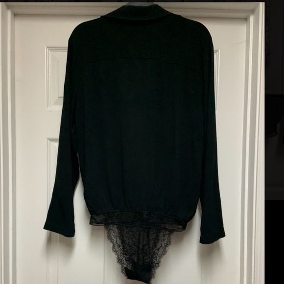 Free people Black Sexy draped lace bottom Bodysuit - Picture 4 of 11